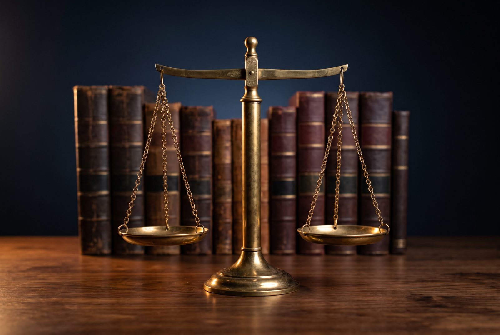Brass scales of justice representing the supervision-by-counsel model